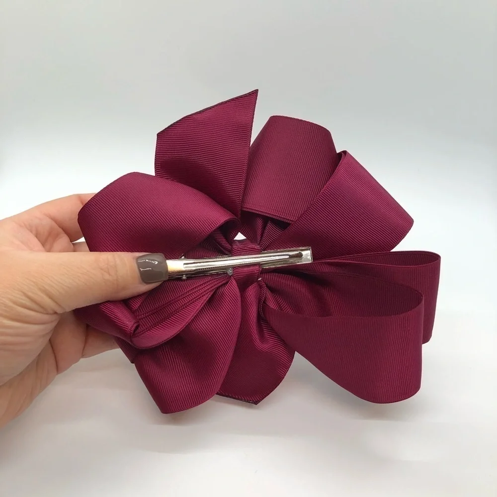 Joshelin Girls Burgundy Pearl Oversized Bow